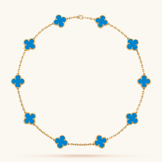 LUXURY CLOVER NECKLACE 10 PATTERNS - BLUE