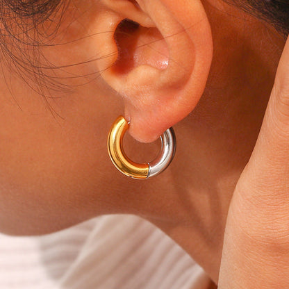 Ingrid Two Tone Hoop Earring