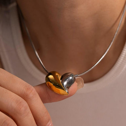 Dorothea Two Tone Heart Necklace