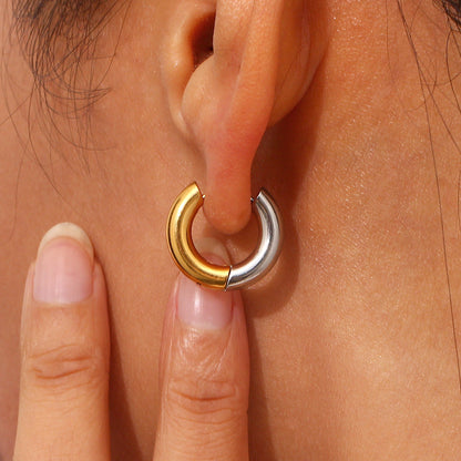 Ingrid Two Tone Hoop Earring