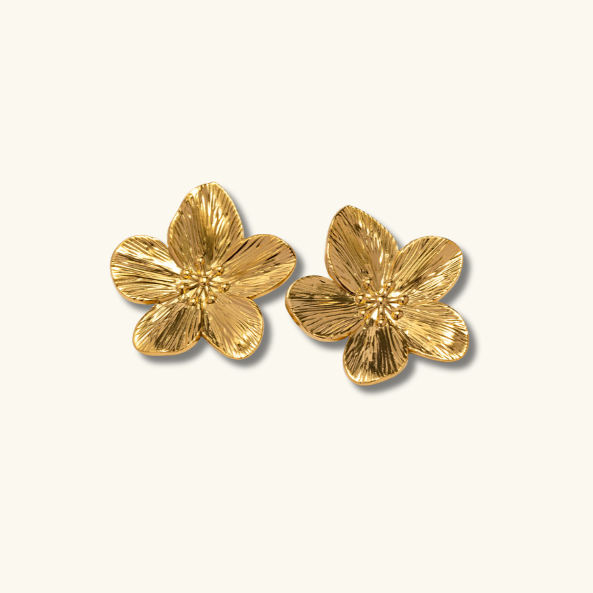 Allysa Flower Gold Earrings