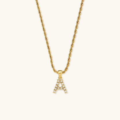 Elodie Initial Letter Pearl Necklace