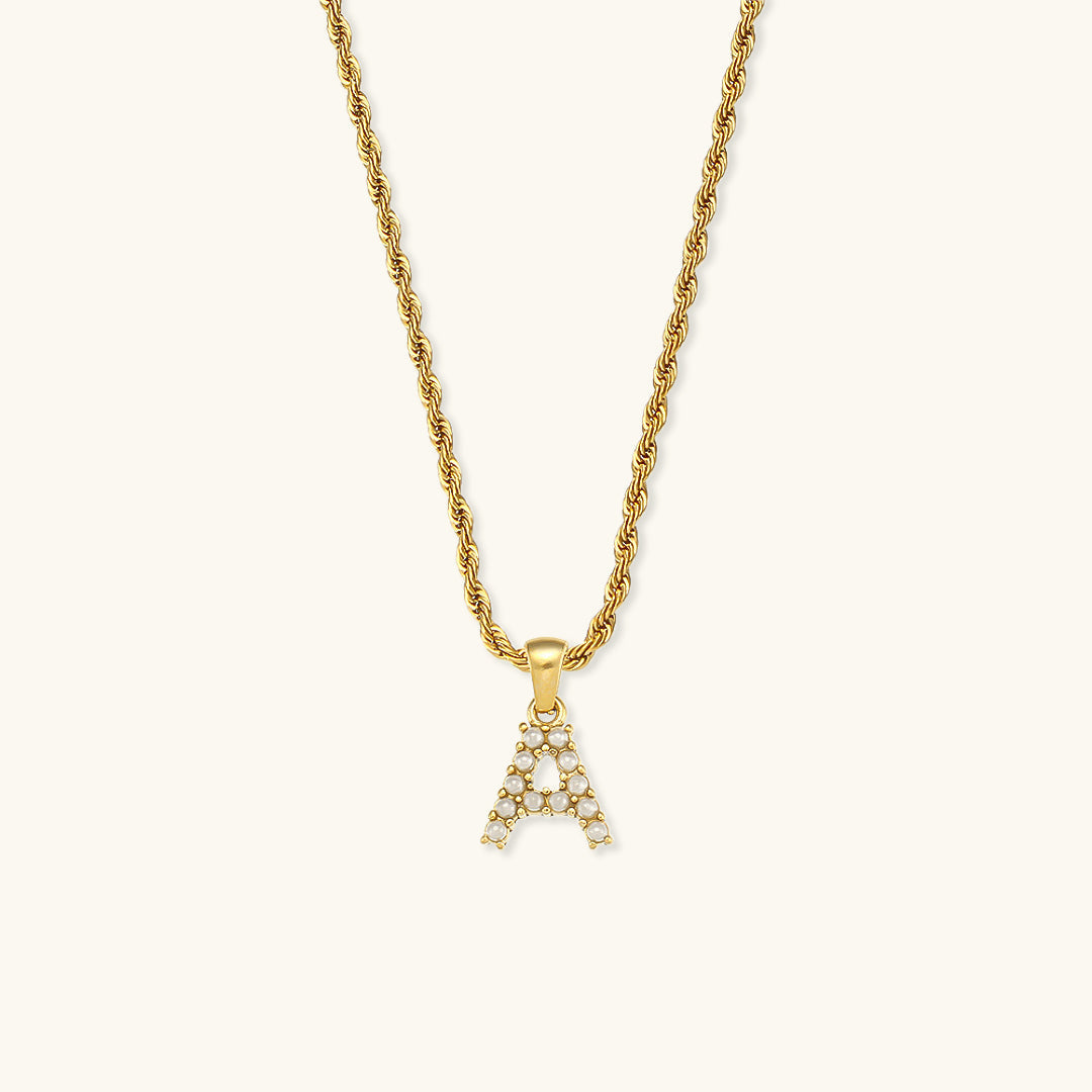 Elodie Initial Letter Pearl Necklace