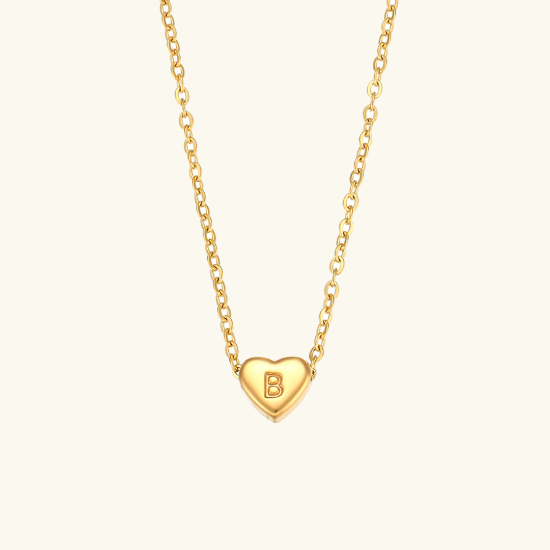 Heart Initial Gold Necklace