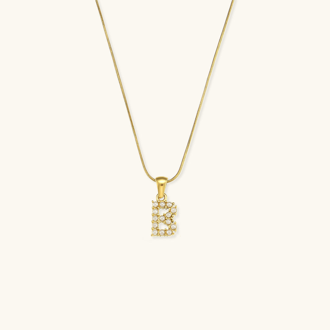 Augustine Initial Letter Pearl Necklace