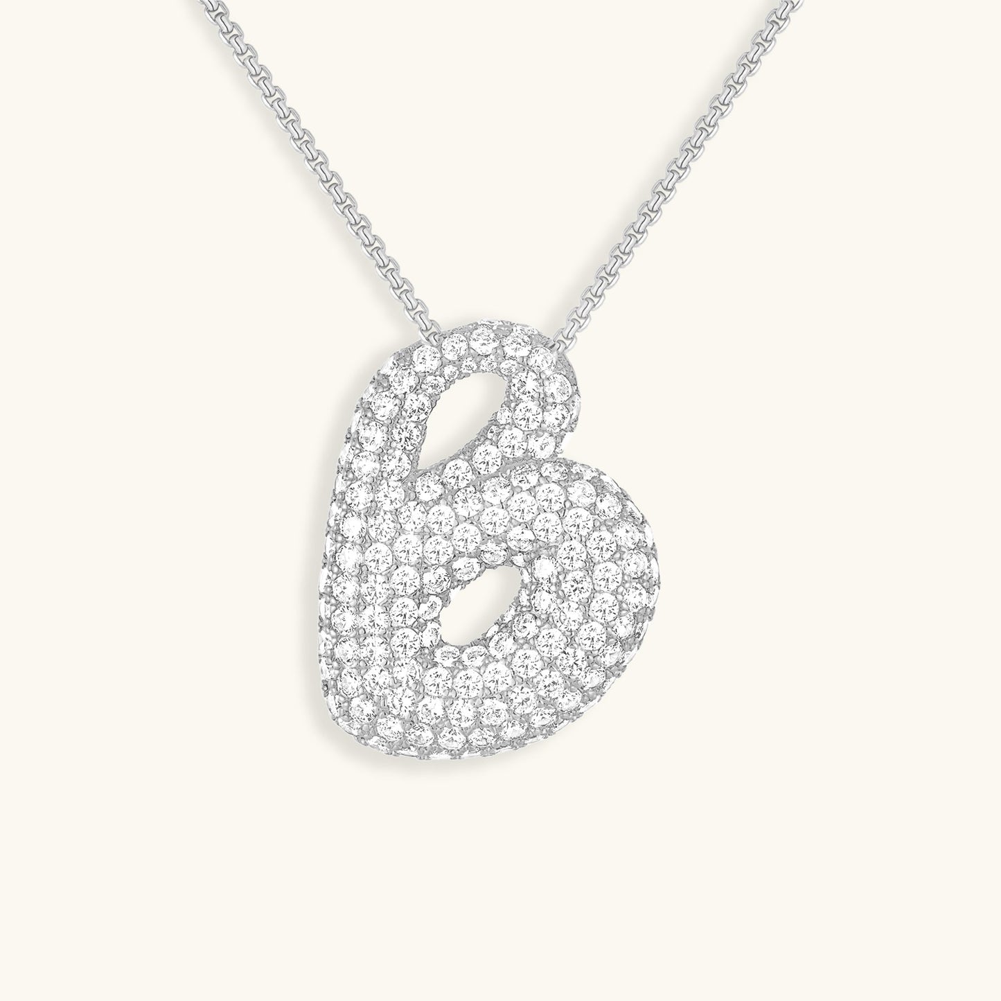 Bubble Initial Diamond Necklace