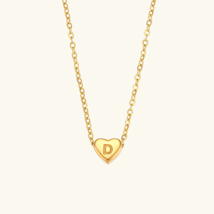 Heart Initial Gold Necklace