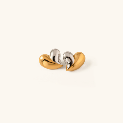 Dorothea Two Tone Heart Earrings