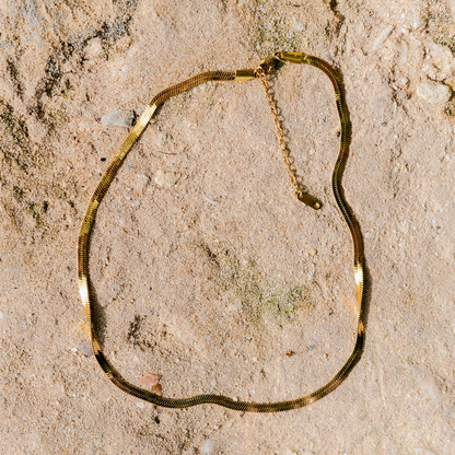 Elysian Gold Herringbone Necklace