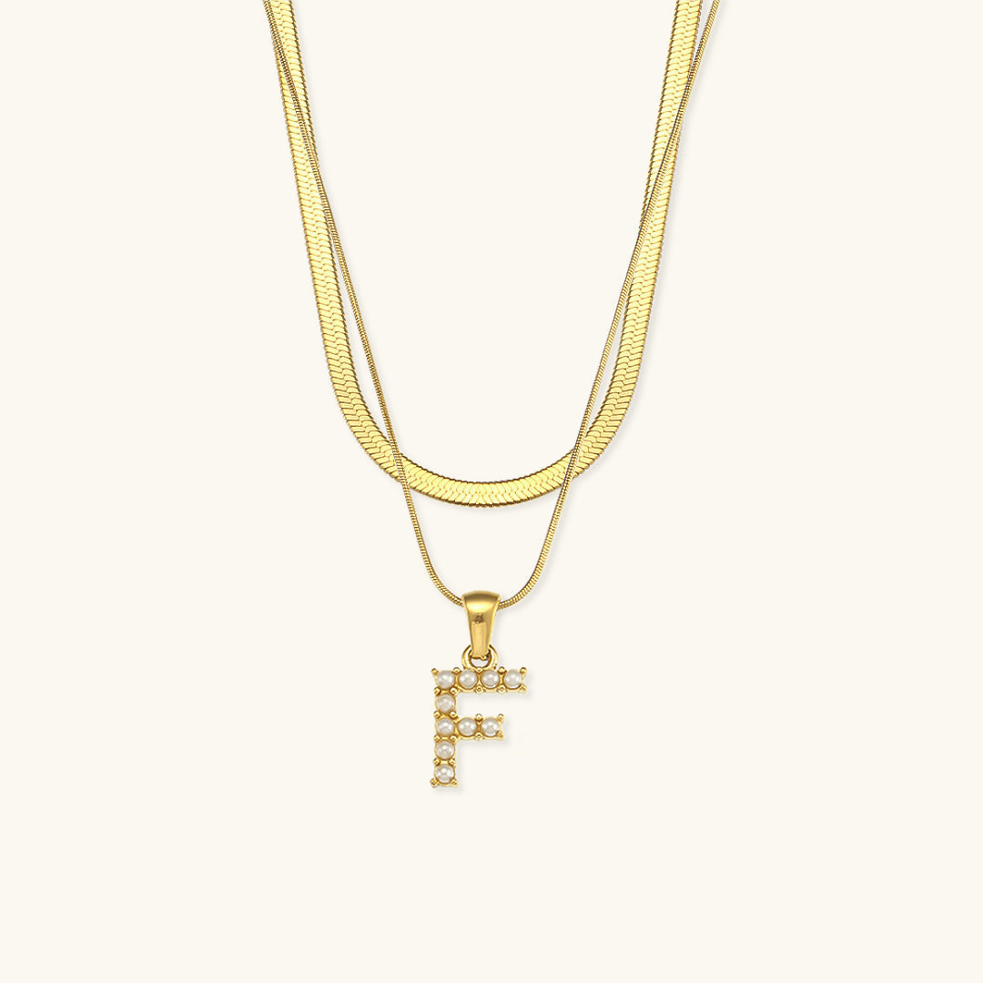 Fiona Layered Gold Initial Letter Necklace