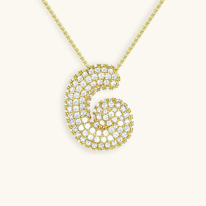 Bubble Initial Diamond Necklace