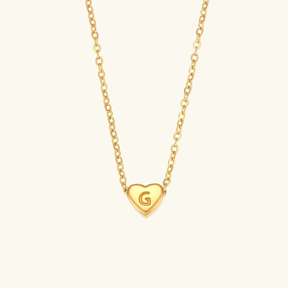 Heart Initial Gold Necklace