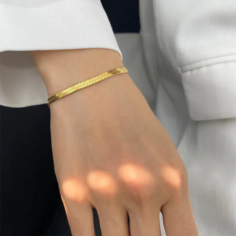 Ellaine Gold Herringbone Bracelet