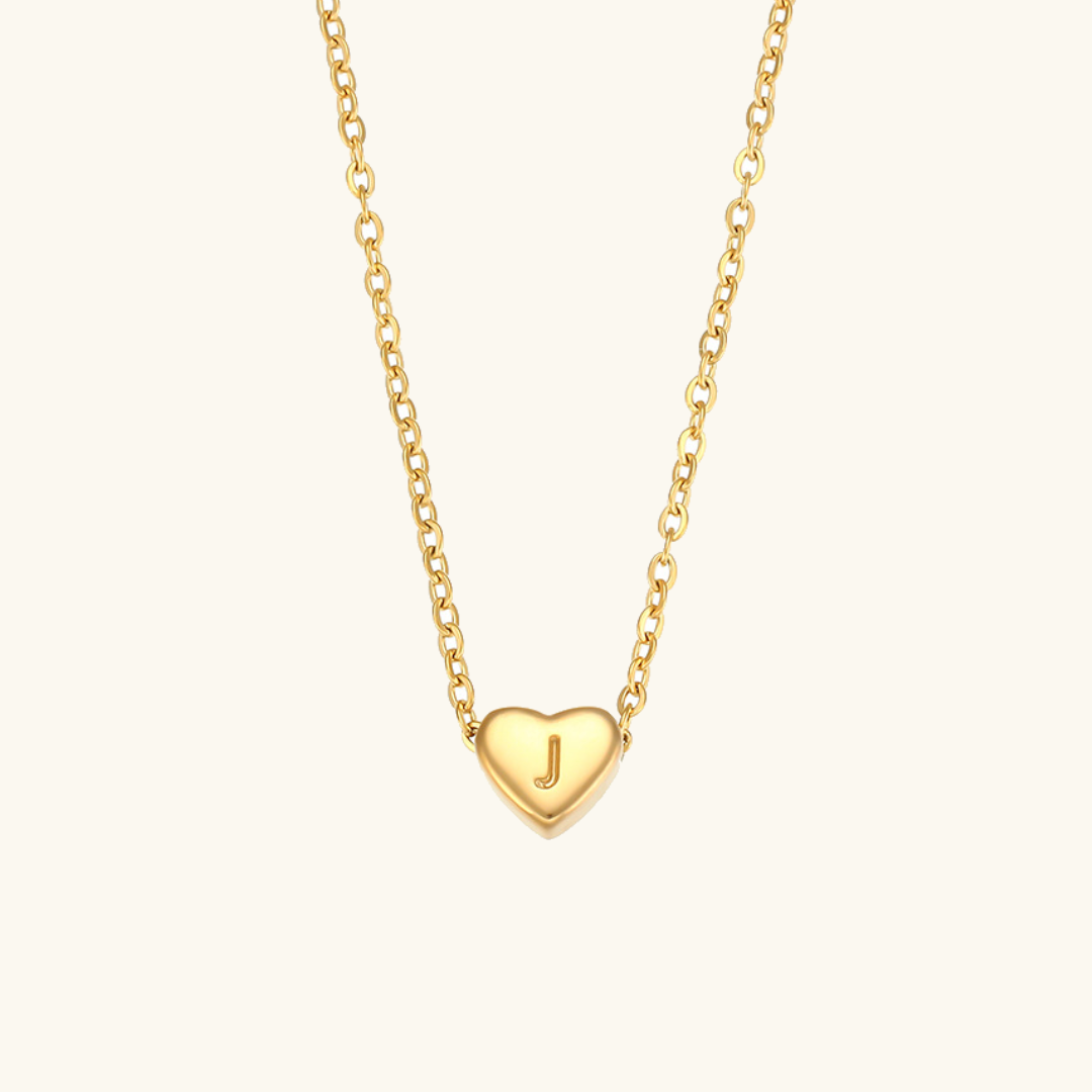 Heart Initial Gold Necklace