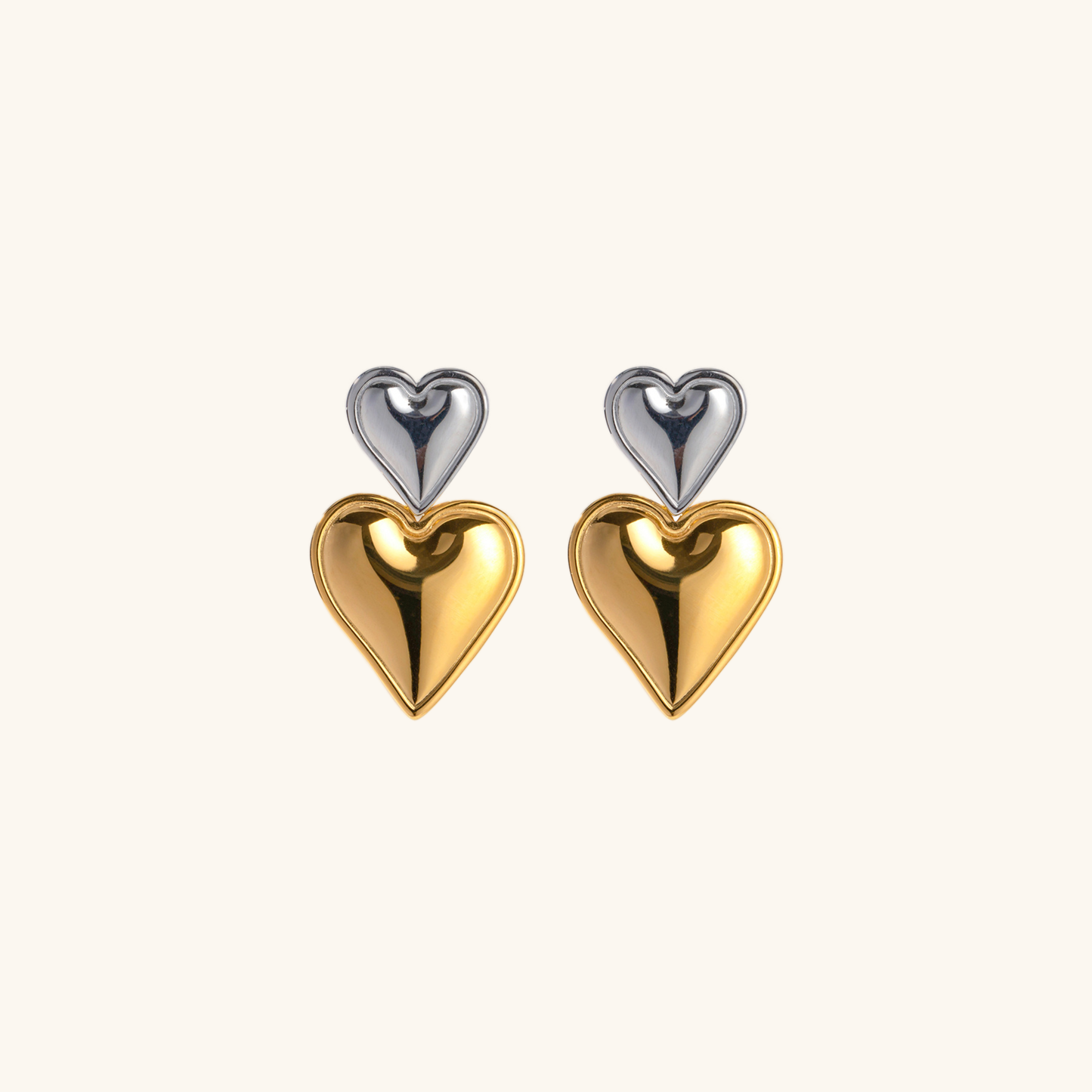 Zofia Two Tone Heart Earrings