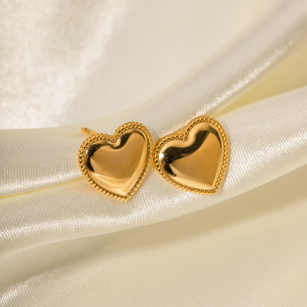 Ruth Heart Gold Earrings