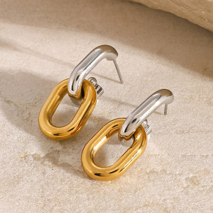 Taylor Two Tone Double Hoops