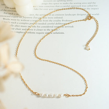 Fleur Freshwater Pearl Gold Necklace