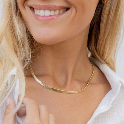 Elizabeth Gold Herringbone Necklace