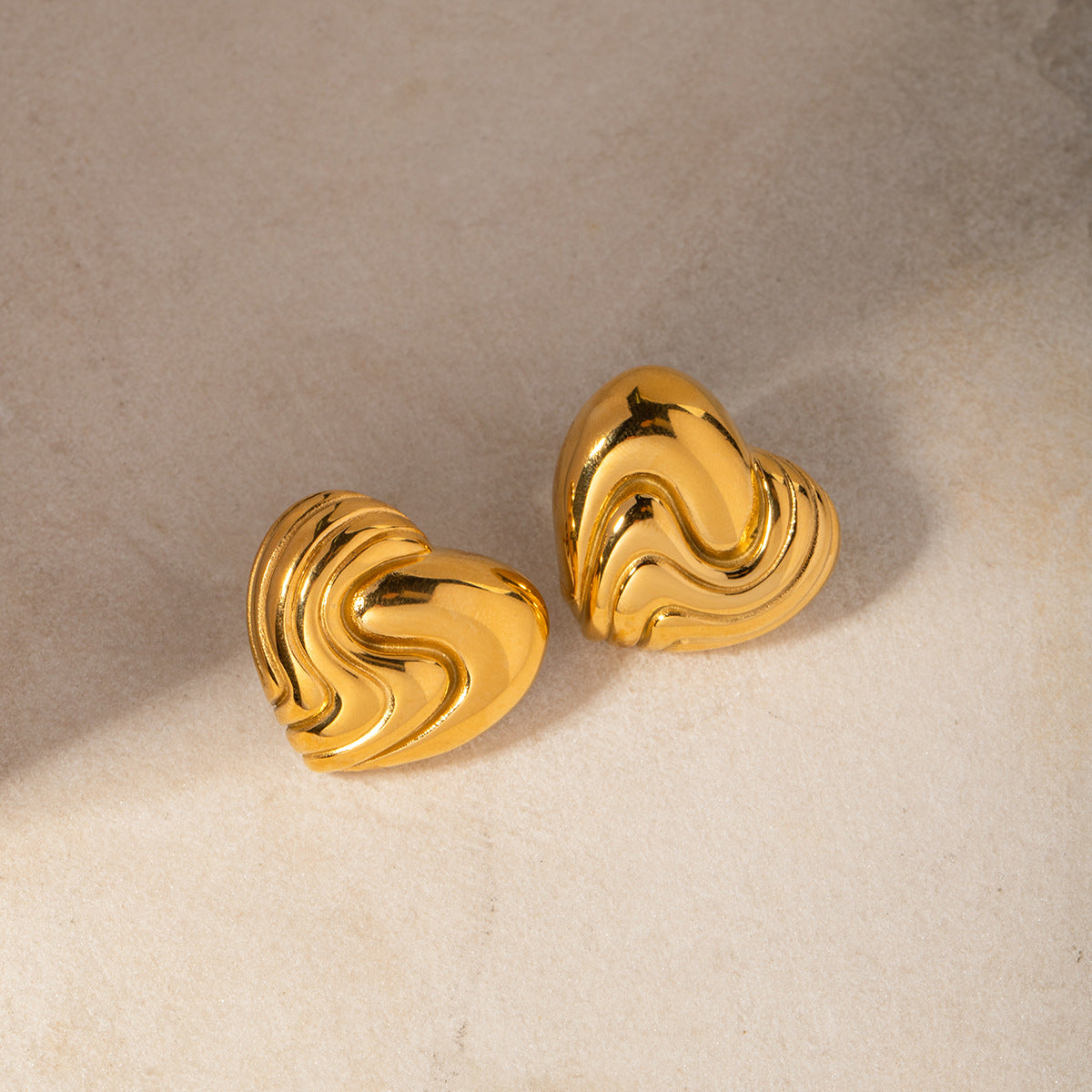 Milena Heart Gold Earrings