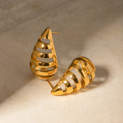 Katrin Drop Gold Earrings