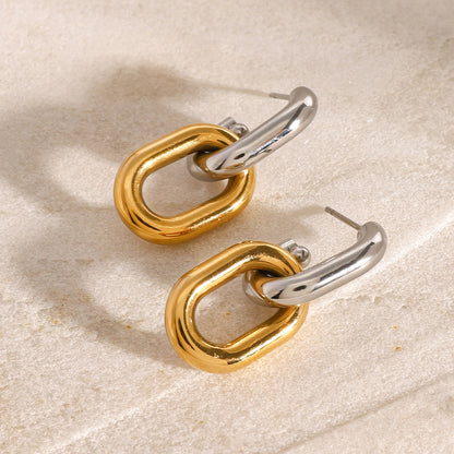 Taylor Two Tone Double Hoops