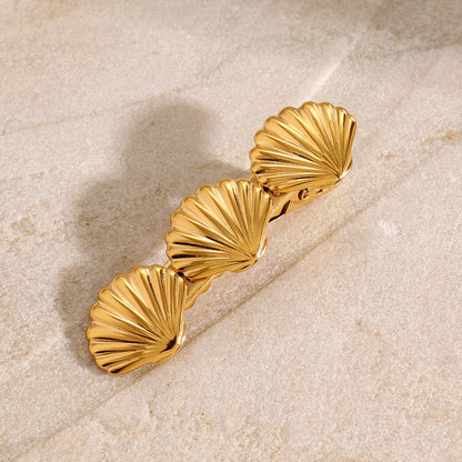 Seashell Serenity Gold Hair Clip