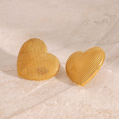 Cecelia Textured Heart Earrings