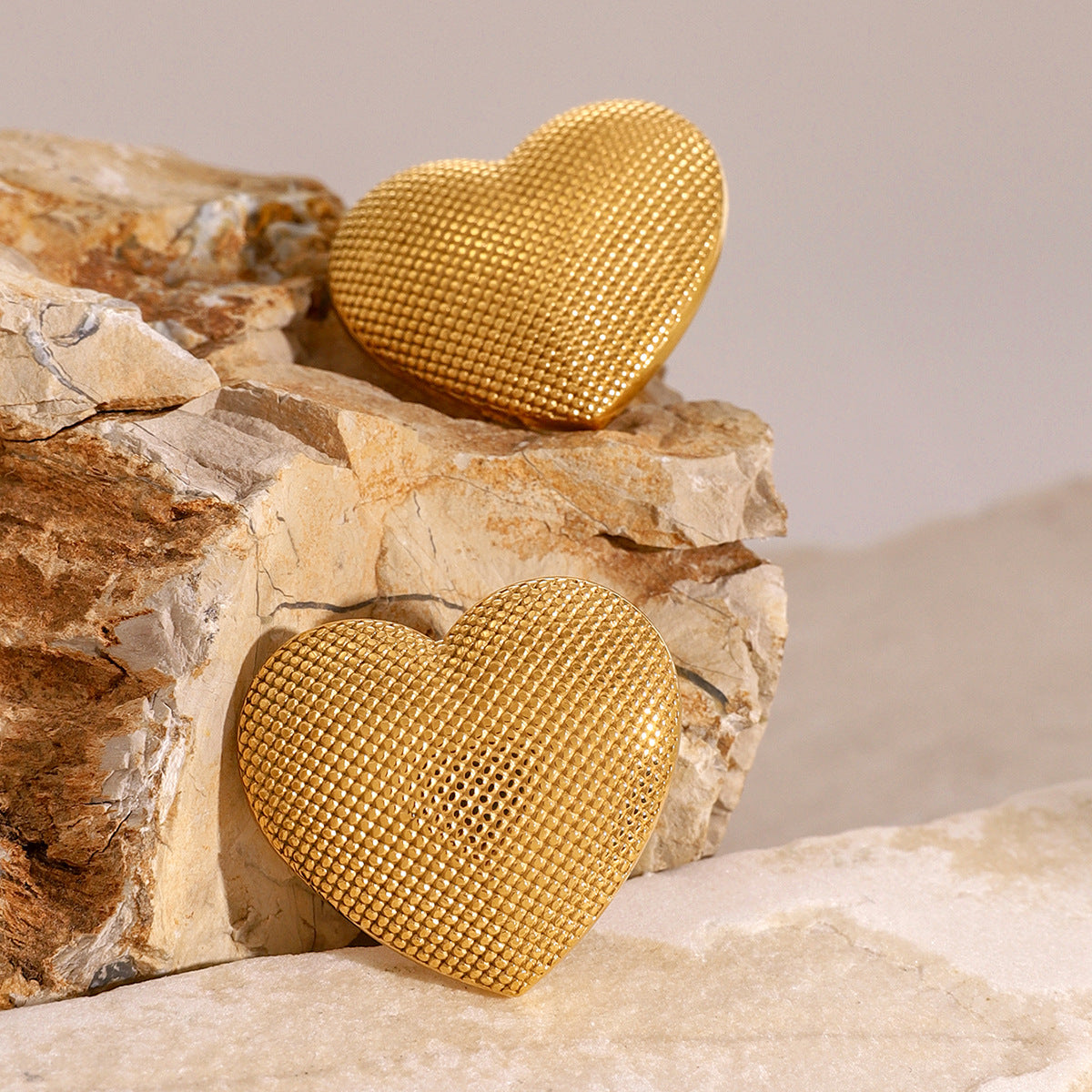 Cecelia Textured Heart Earrings