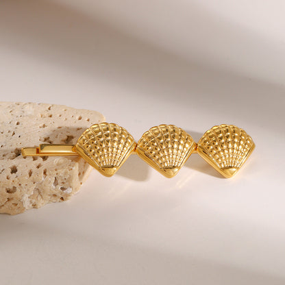 Coastal Seashells Gold French Pin