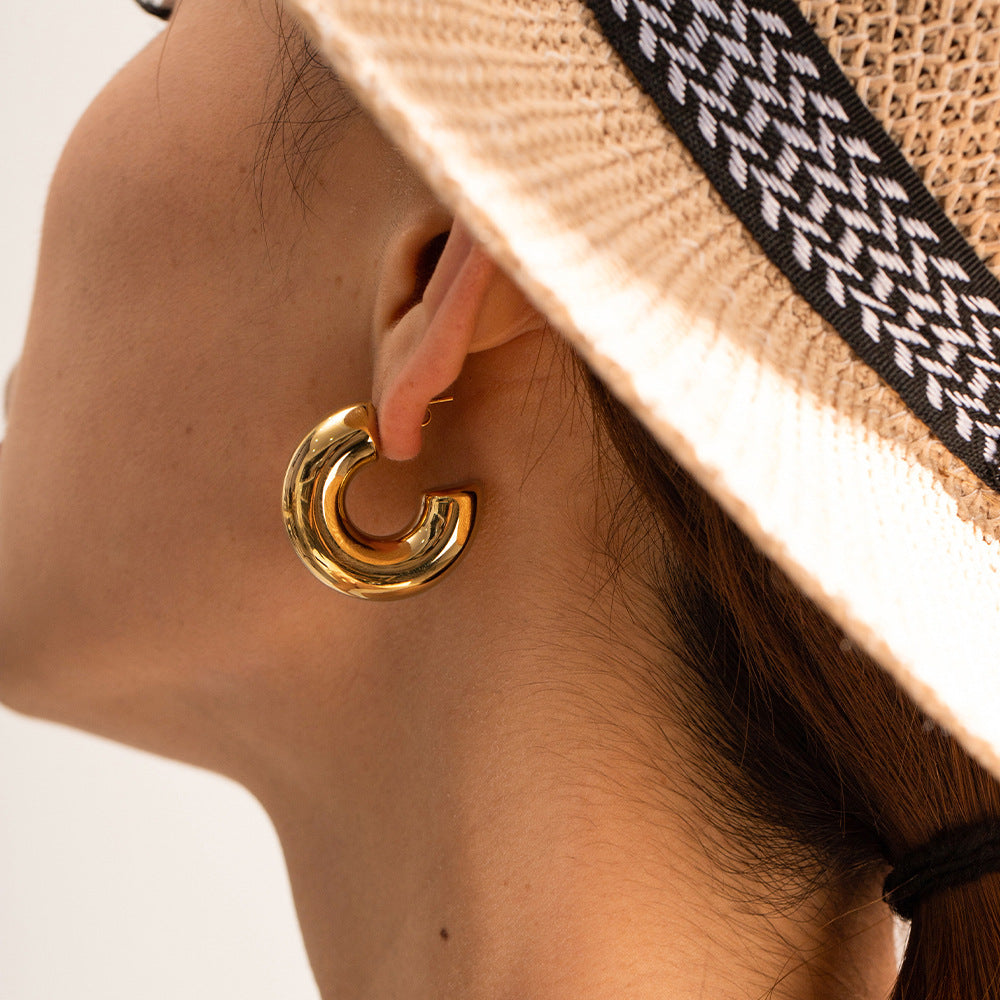 Natalia Chunky Gold Hoops