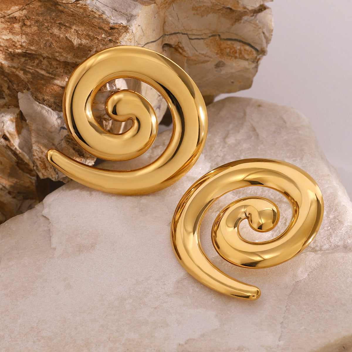 Zarya Spiral Gold Earrings