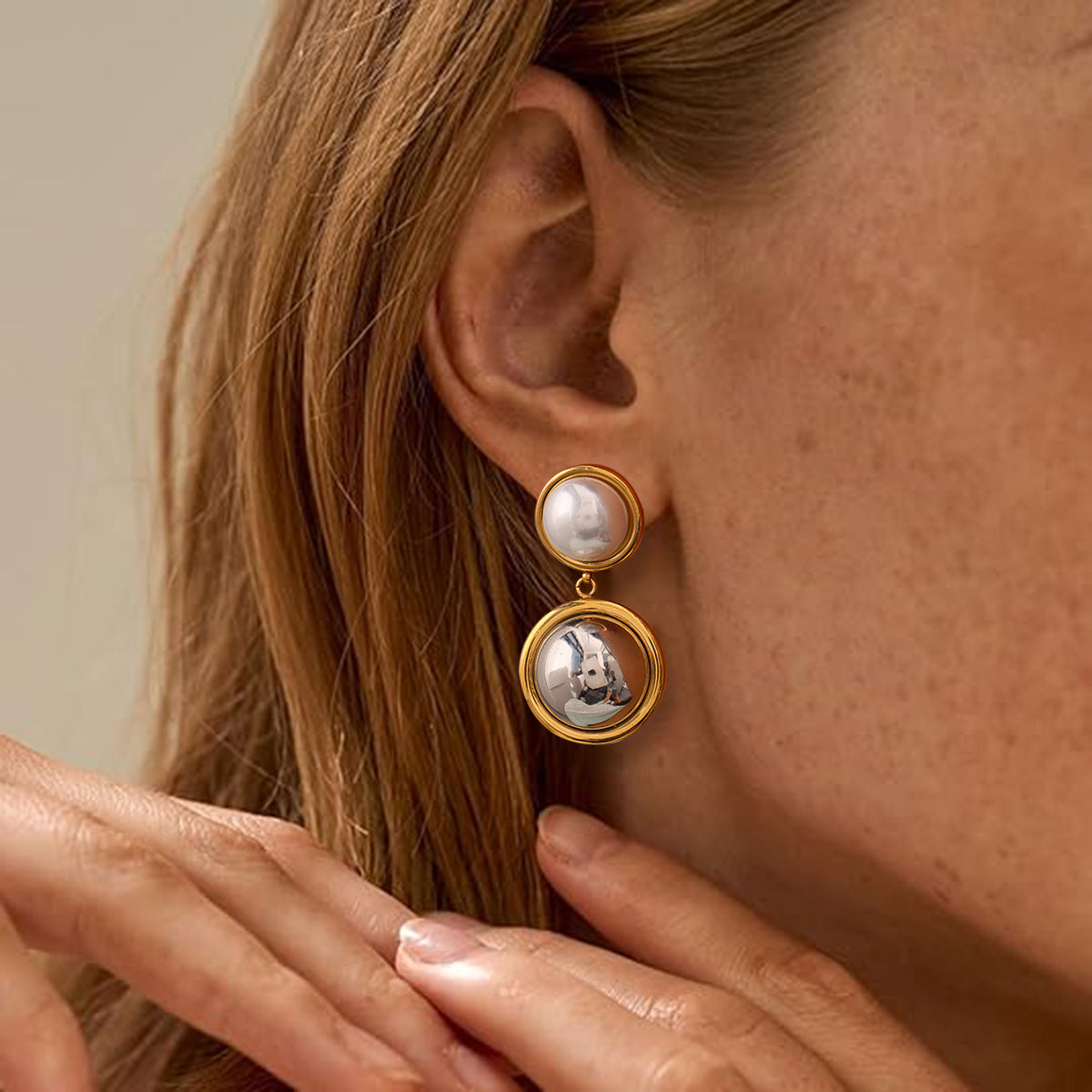 Avery Pearl Dome Earrings