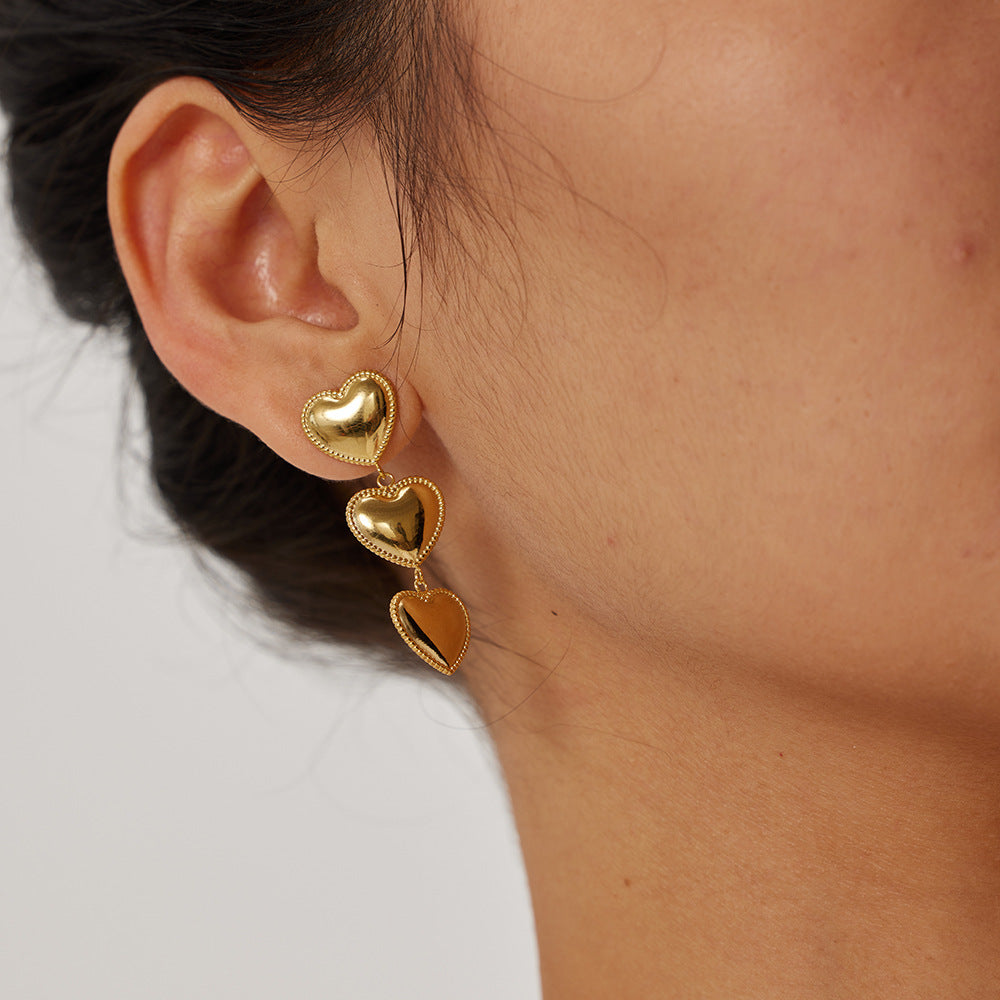 Aimee Gold Heart Earrings