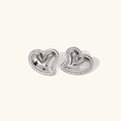 Holly Heart Gold Earrings