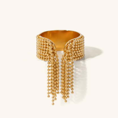 Krystelle Gold Tassel Ring