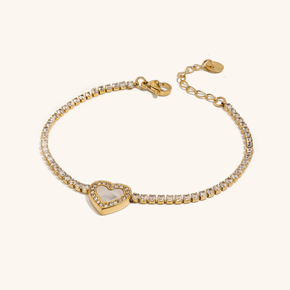 Cameron Diamond Heart Tennis Bracelet