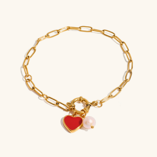 Tanya Heart Pearl Bracelet