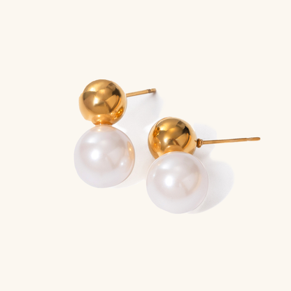 Nautica Dome Pearl Earrings