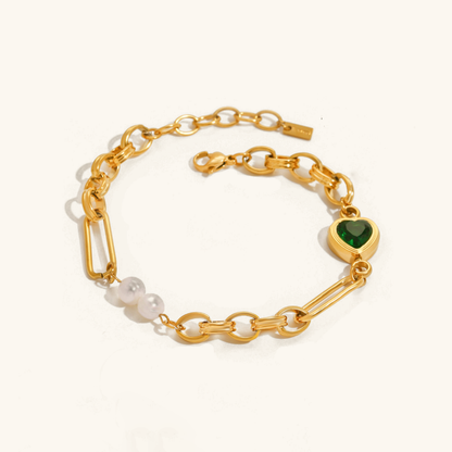 Maddison Pearl Chain Gold Bracelet