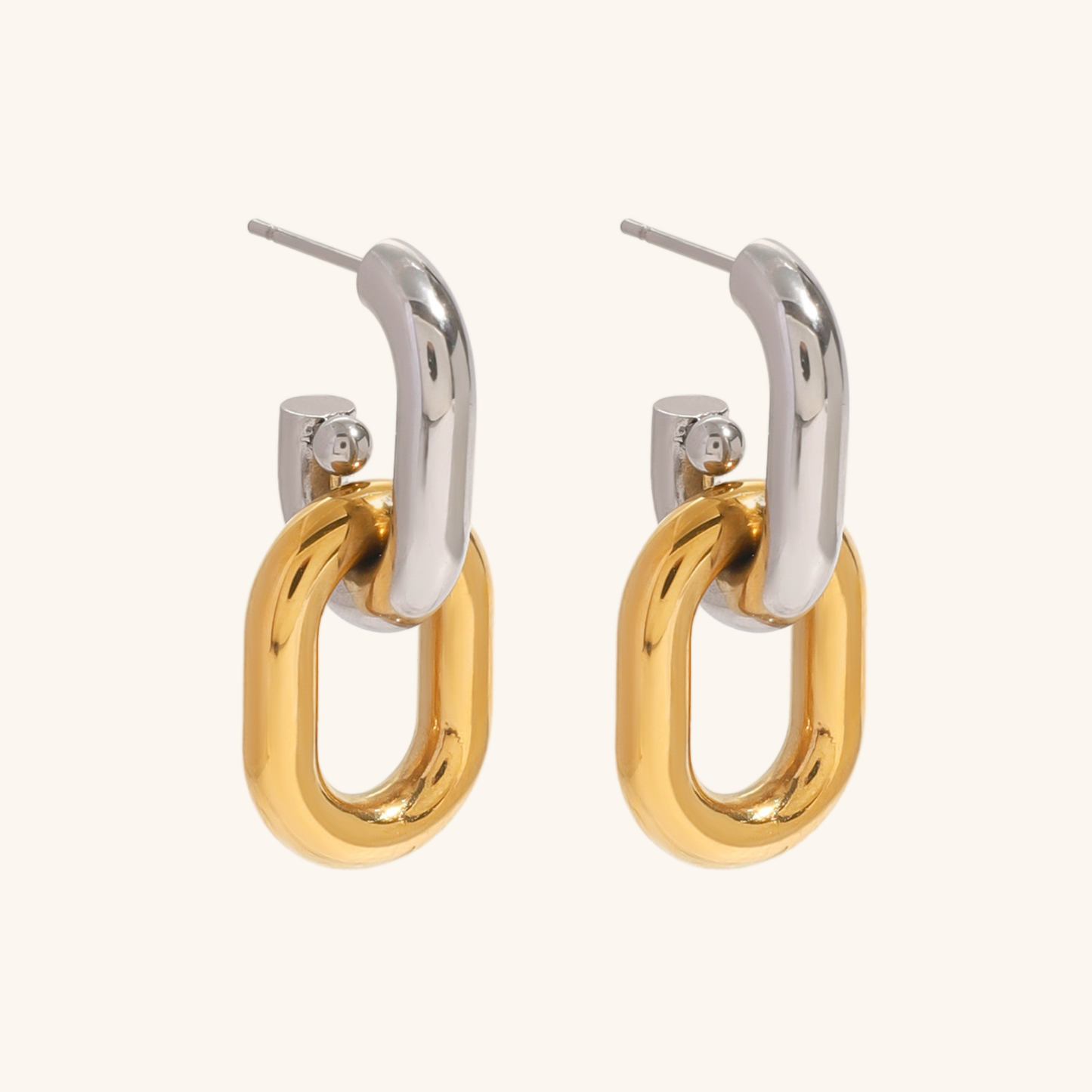 Taylor Two Tone Double Hoops