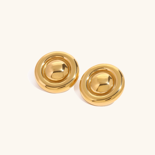 Summers Gold Button Earrings