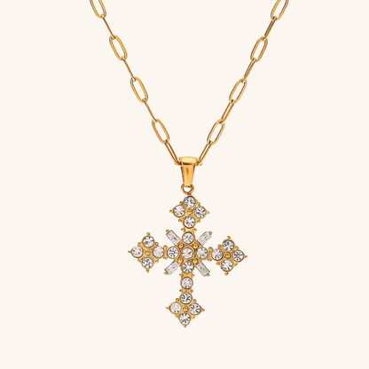 Divina Crystal Cross Necklace