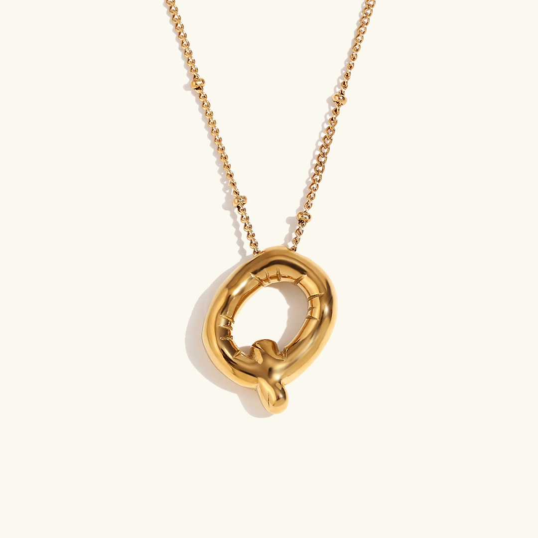 Balloon Gold Initial Necklace