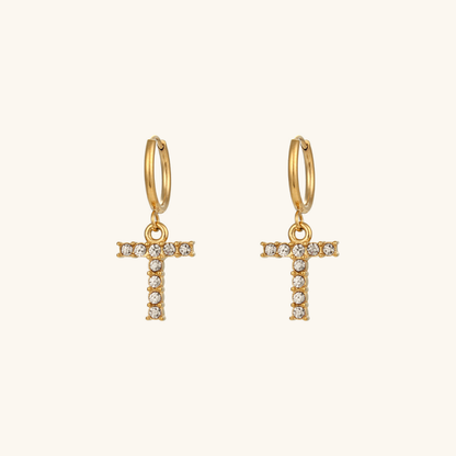 Wilhemina Initial Letter Earrings