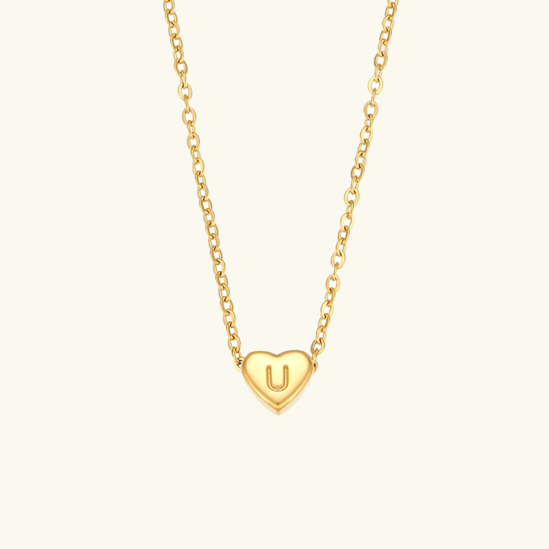 Heart Initial Gold Necklace