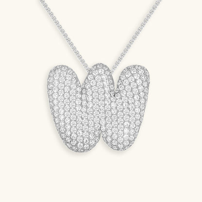 Bubble Initial Diamond Necklace