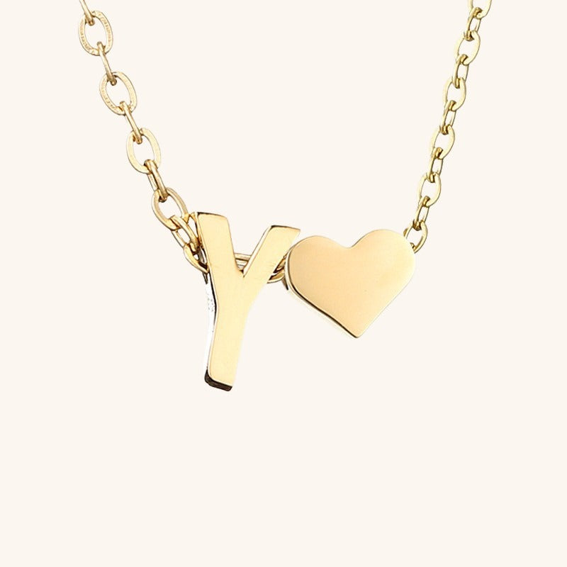 Ria Initial Letter Gold Necklace