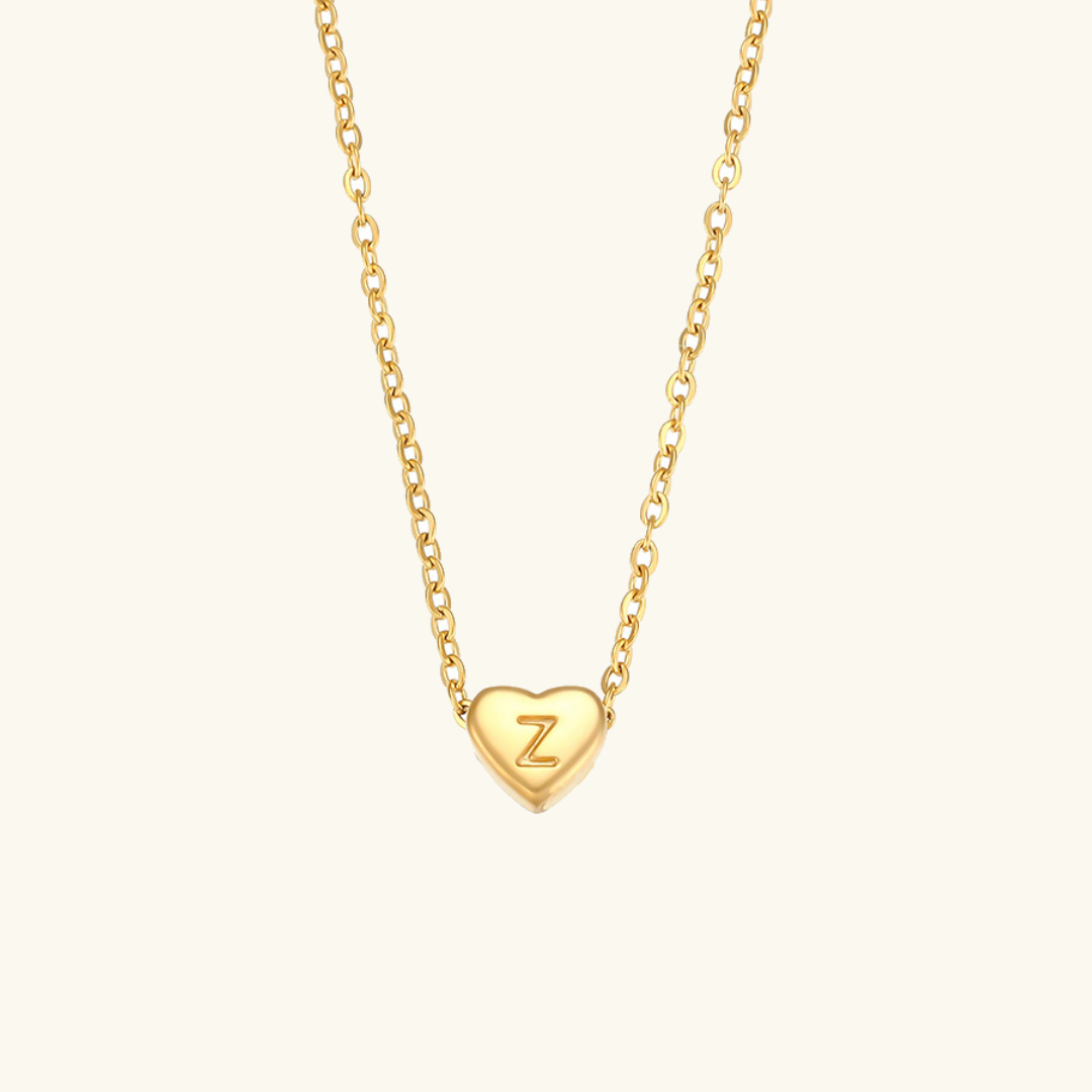 Heart Initial Gold Necklace