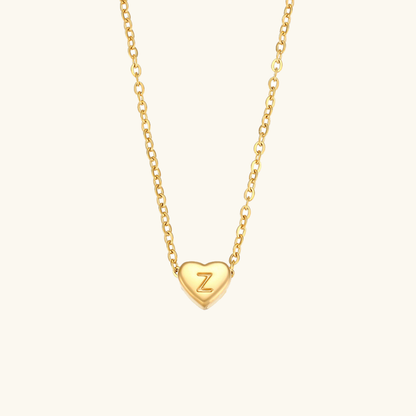 Heart Initial Gold Necklace